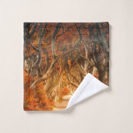 秋のカエデの木の森秋の森の葉 バスタオルセット