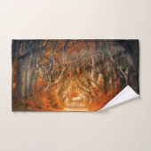 秋のカエデの木の森秋の森の葉 バスタオルセット (ハンドタオル)