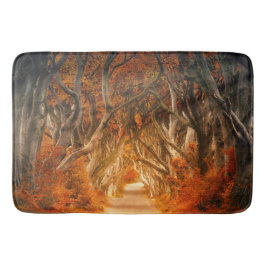 秋のカエデの木の森秋の森の葉 バスマット