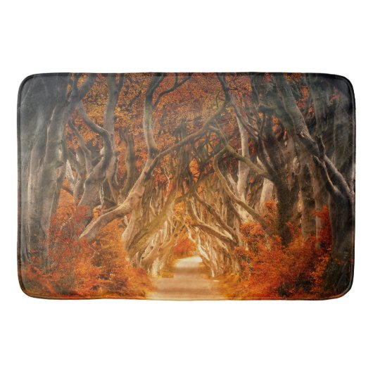 秋のカエデの木の森秋の森の葉 バスマット (正面)
