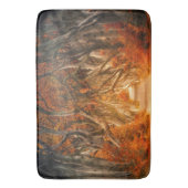 秋のカエデの木の森秋の森の葉 バスマット (正面縦)