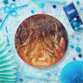 秋のカエデの木の森秋の森の葉 ペーパープレート (パーティー)