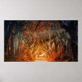 秋のカエデの木の森秋の森の葉 ポスター (正面)