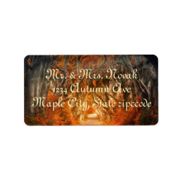 秋のカエデの木の森秋の森の葉 ラベル