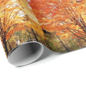 秋のカエデの木/オレンジ葉の ラッピングペーパー (ロールコーナー)