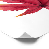 秋のカエデの葉の水の色絵画の ポスター (角)