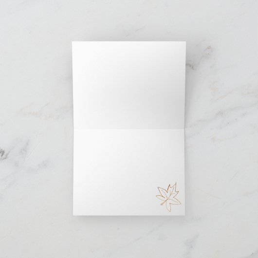 秋のカエデの葉の縁ありがとう サンキューカード (内部)