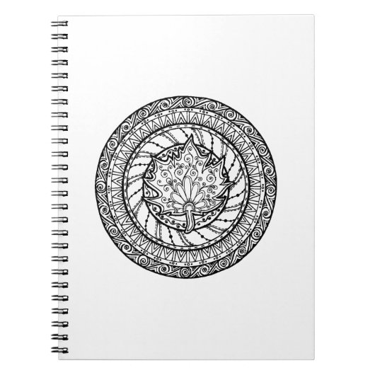 秋のカエデの葉の落書き ノートブック (正面)