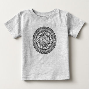 秋のカエデの葉の落書き ベビーTシャツ