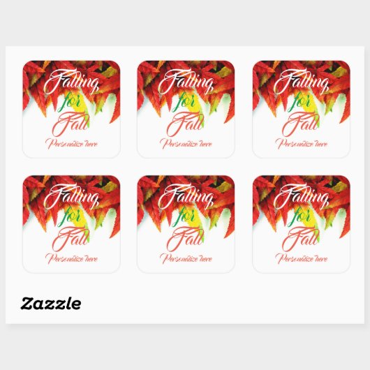 秋のカエデの葉の赤に落エレガントちる スクエアシール (シート)