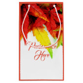 秋のカエデの葉の赤に落エレガントちる スモールペーパーバッグ (裏面)