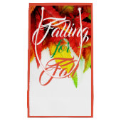 秋のカエデの葉の赤に落エレガントちる スモールペーパーバッグ (正面)