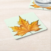 秋のカエデの葉 スクエアペーパーコースター (アングル)