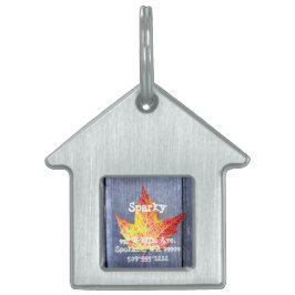 秋のカエデの葉 ペットネームタグ