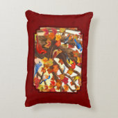 秋のカエデの赤の鳥 アクセントクッション (裏面(縦))