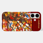 秋のカエデの赤の鳥 Case-Mate iPhoneケース (裏面 (横))