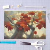 秋のカエデ絵画の木 薄葉紙 (クラフト)