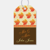 秋のカエデ葉の結婚さん ギフトタグ (裏面)