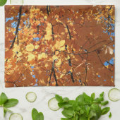 秋のカエデ葉ス キッチンタオル (折り畳み)