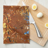 秋のカエデ葉ス キッチンタオル (四つ折り)