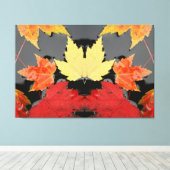 秋のカエデ葉ス キャンバスプリント (インサイチュ (ウッドフロア))