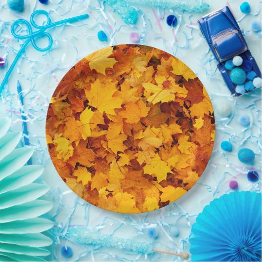 秋のカエデ葉ス ペーパープレート (パーティー)