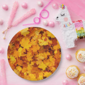 秋のカエデ葉ス ペーパープレート (パーティー)