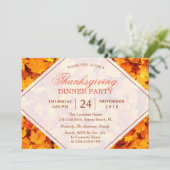 秋のカエデ葉ルの感謝祭ディナーパーティー 招待状 (スタンド正面)
