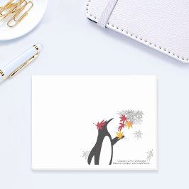 秋のカエデ葉ルペンギンとおもしろいかわいい ポストイット