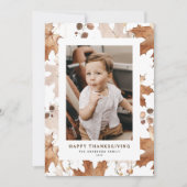 秋のカエデ離れメの幸せな感謝祭の写真 シーズンカード (正面)