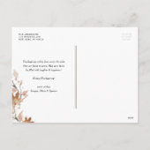 秋のカエデ離れメの幸せな感謝祭の写真 シーズンポストカード (裏面)