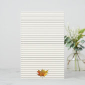 秋のカエデ離れメの水彩画 便箋 (スタンド正面)