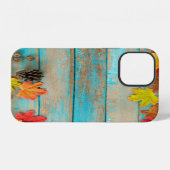 秋のカエデ:ピネコン自然枠。 iPhoneケース (裏面横)
