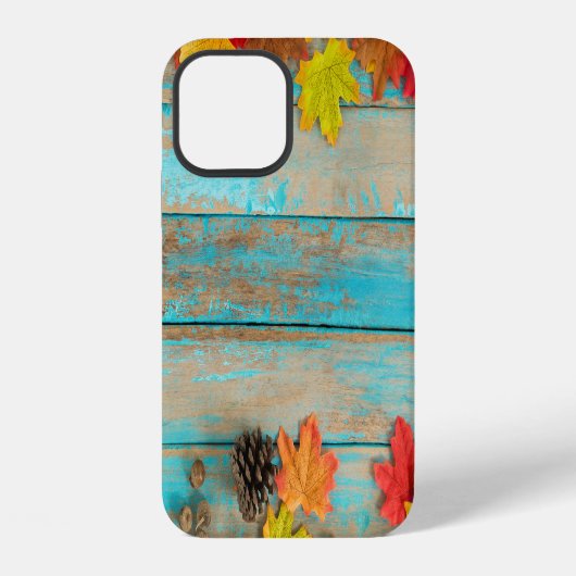 秋のカエデ:ピネコン自然枠。 iPhoneケース (裏面)