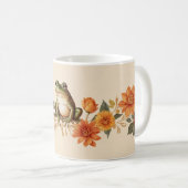 秋のカエル&フローラエレガンス コーヒーマグカップ (正面右)