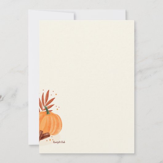 秋のカカオ 招待状 (裏面)