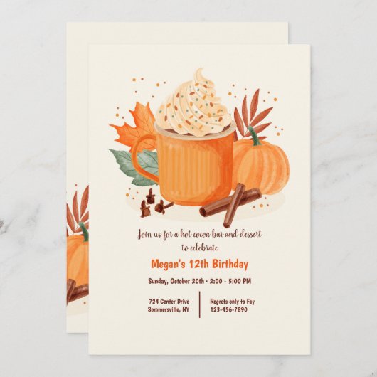 秋のカカオ 招待状 (正面/裏面)