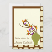 秋のカクテルのパーティの招待状 招待状 (正面)