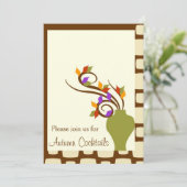 秋のカクテルのパーティの招待状 招待状 (スタンド正面)