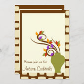 秋のカクテルのパーティの招待状 招待状 (正面/裏面)