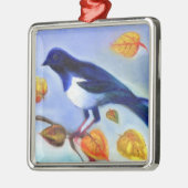 秋のカササギ2012年 メタルオーナメント (左)