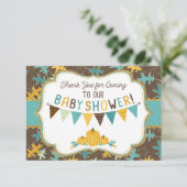 秋のカシの葉の金ゴールドのグリッターのカボチャは感謝していしています サンキューカード (スタンド正面)