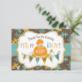 秋のカシの葉の金ゴールドのグリッターのカボチャは感謝していしています サンキューカード (スタンド正面)