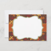 秋のカシの葉の金ゴールドのグリッターのカボチャは感謝していしています サンキューカード (裏面)