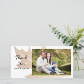 秋のカシの葉は写真カード感謝していしています サンキューカード (スタンド正面)