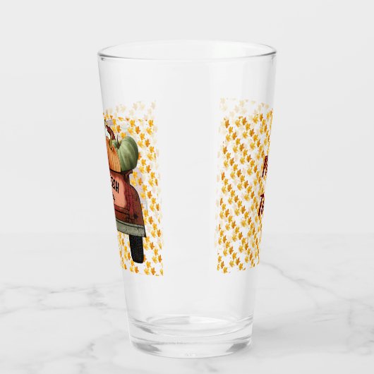 秋のカスタマイズカボチャの金ゴールド葉 タンブラーグラス (左)