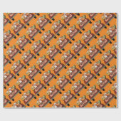 秋のカスタマイズカボチャの金ゴールド葉 ラッピングペーパー (フラット)