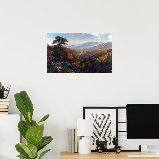 秋のカタウィッサのトマス・モラン渓谷 ポスター (ホームオフィス)