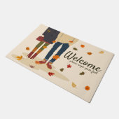 秋のカップル紅葉歓迎 ドアマット (アングル)