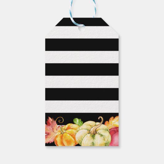 秋のカボキンメープル葉秋の結婚式サンキュー ギフトタグ (裏面)